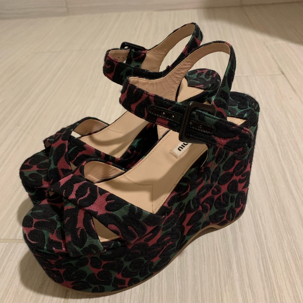 Miu miu wedge sandal
